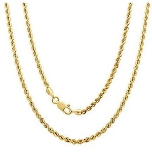 A 14kt Yellow Gold Rope Chain, 16"