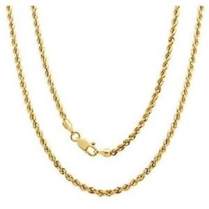 A 14kt Yellow Gold Rope Chain, 24"