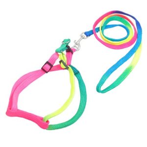 Adjustable Small Medium Size Pet Dog Harness Multicolor Nylon Leash
