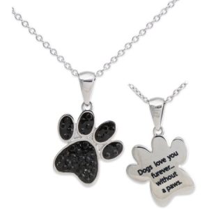 Connections from Hallmark Stainless Steel Dog's Paw Pendant, 18"