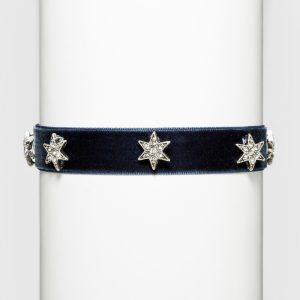Fashion Choker with Stars - Black/Silver (12)