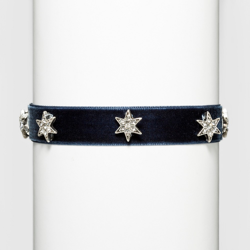 Fashion Choker with Stars - Black/Silver (12)