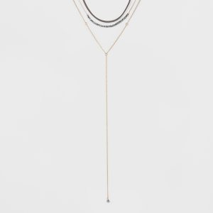 Faux Suede and Glitzy Bead Choker Necklace - Gold