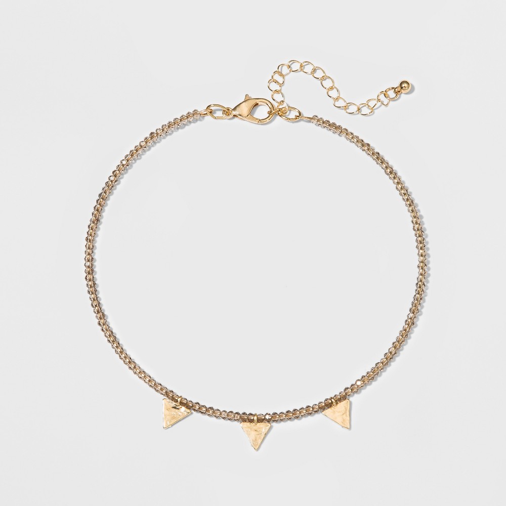 Get Gem by Gemelli Triangle Choker - Ceramic Gray, Size: Small, Gold