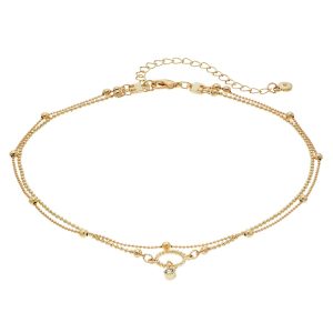 LC Lauren Conrad Ball Chain Double Strand Choker Necklace, Women's, Gold