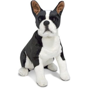 Melissa & Doug Giant Boston Terrier, Lifelike Stuffed Animal Dog