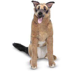 Melissa & Doug Giant German Shepherd, Lifelike Stuffed Animal Dog, over 2' tall