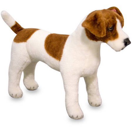 Melissa & Doug Giant Jack Russell Terrier, Lifelike Stuffed Animal Dog, over 12" tall