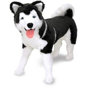 Melissa & Doug Giant Siberian Husky, Lifelike Stuffed Animal Dog, over 2' tall
