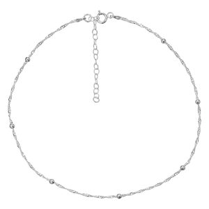 Primrose Sterling Silver Beaded Choker Necklace, Women's, Charcoal