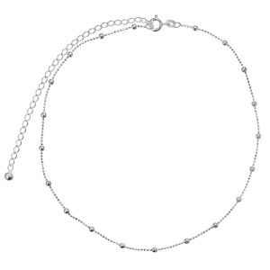 Primrose Sterling Silver Beaded Choker Necklace, Women's, Grey
