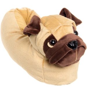 Silver Lilly Pug Dog Novelty Plush Animal Costume Slippers