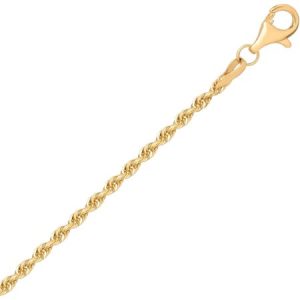 Simply Gold 10KT Yellow Gold 2.0mm Rope Chain, 20"