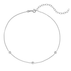 Sterling Silver Cubic Zirconia Choker Necklace, Women's, Size: 13", White
