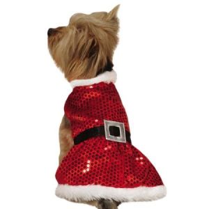 Zack Zoey Mrs Claus Sequin Dress Red XSMALL