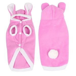 imitated rabbit Shape pET Puppy Dog Apparel Jacket Coat Blouse Pink White Costume S