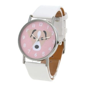 Unisex Lovely Cute Dogs Pattern PU Leather Bracelet Casual Quartz Watch