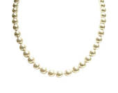 WHITE CULTURED PEARL necklace with white gold clasp choker pearl necklace