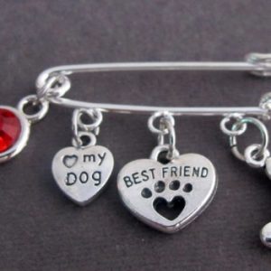 Love my dog Brooch, brooch for clothes and bags, Dog Lover I Love My DOG Small Brooch My dog my best friend, - January