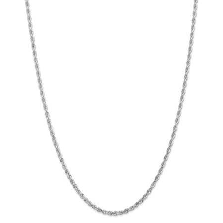 10k White Gold 3.0mm D/C Quadruple Rope Chain
