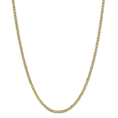 10k Yellow Gold 3.20mm Semi Solid Anchor Chain