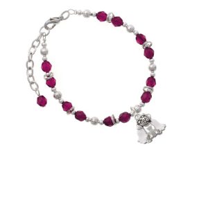 Dog Angel Magenta Beaded Bracelet