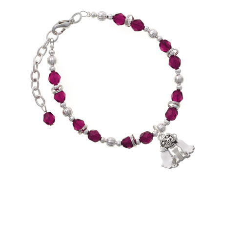 Dog Angel Magenta Beaded Bracelet