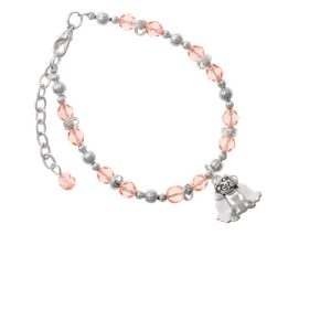 Dog Angel Pink Beaded Bracelet