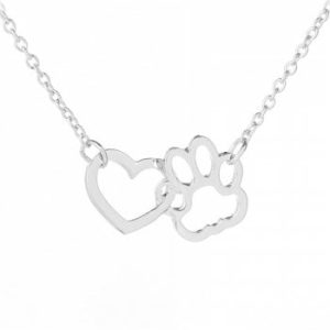 Dog Claw Heart Type Alloy Short Pendant Necklace