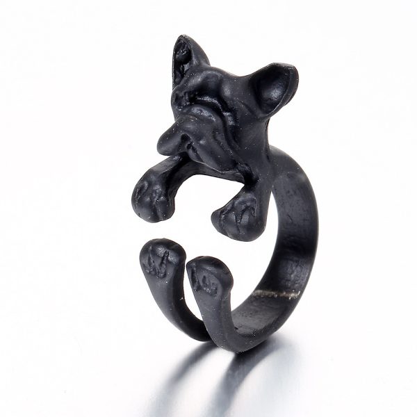 Jewelry French Bulldog Dog Animal Wrap Rings Finger Ring Adjustable Ring