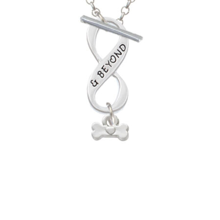 Mini Dog Bone with Heart Infinity and Beyond Toggle Necklace