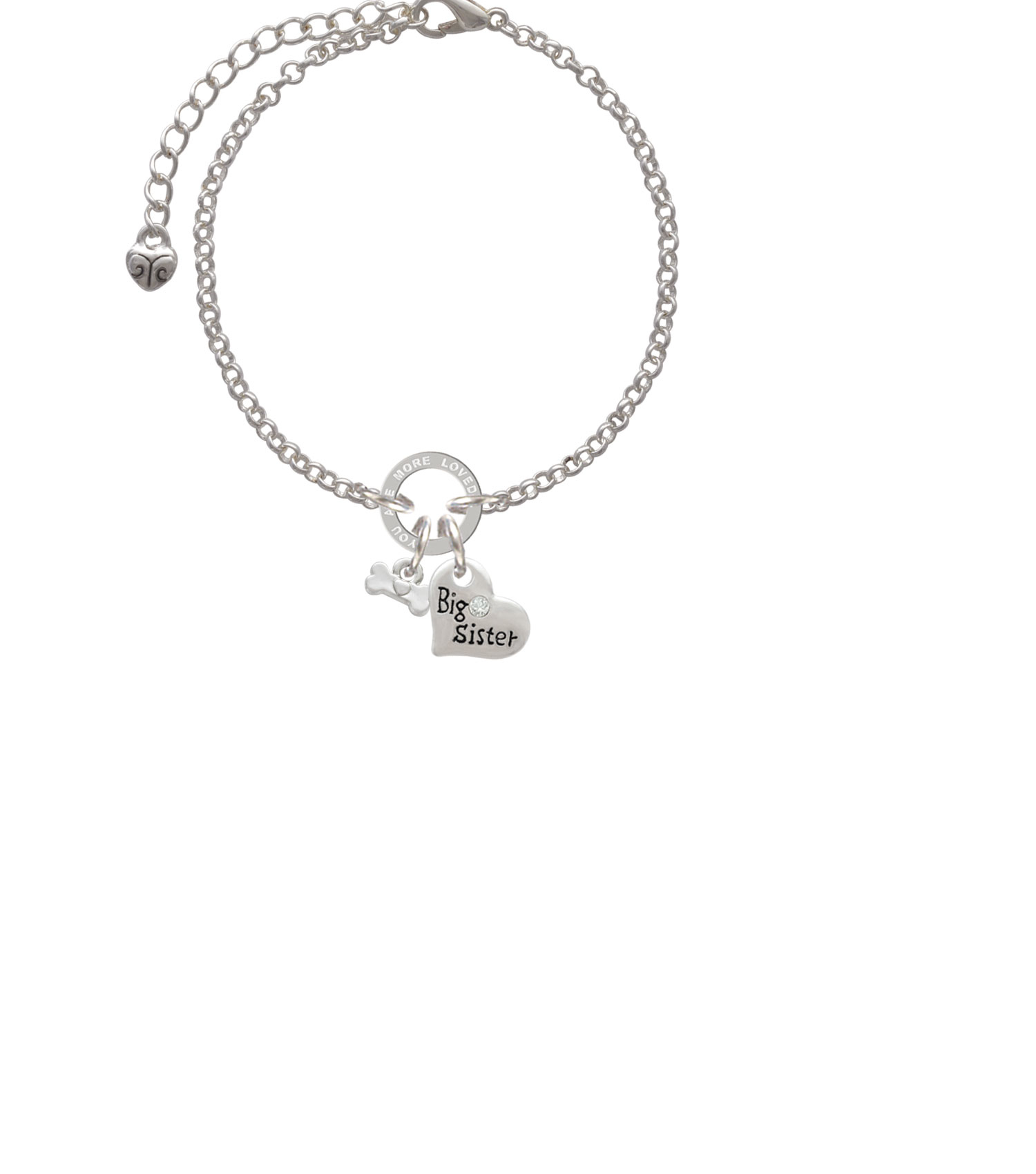 Mini Dog Bone with Heart You Are Loved Circle Bracelet