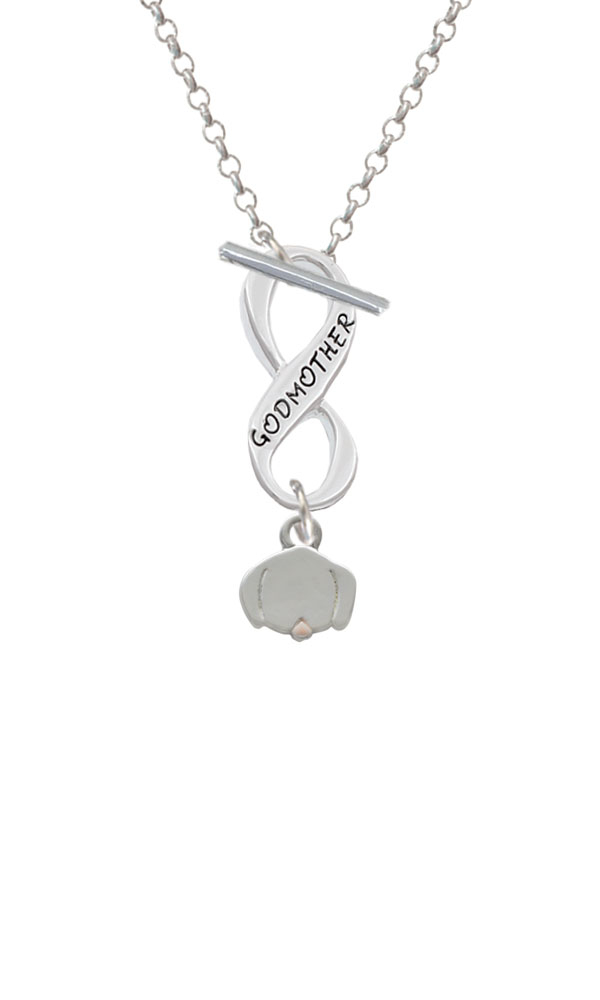 Mini Dog Face with Tongue Godmother Infinity Toggle Necklace