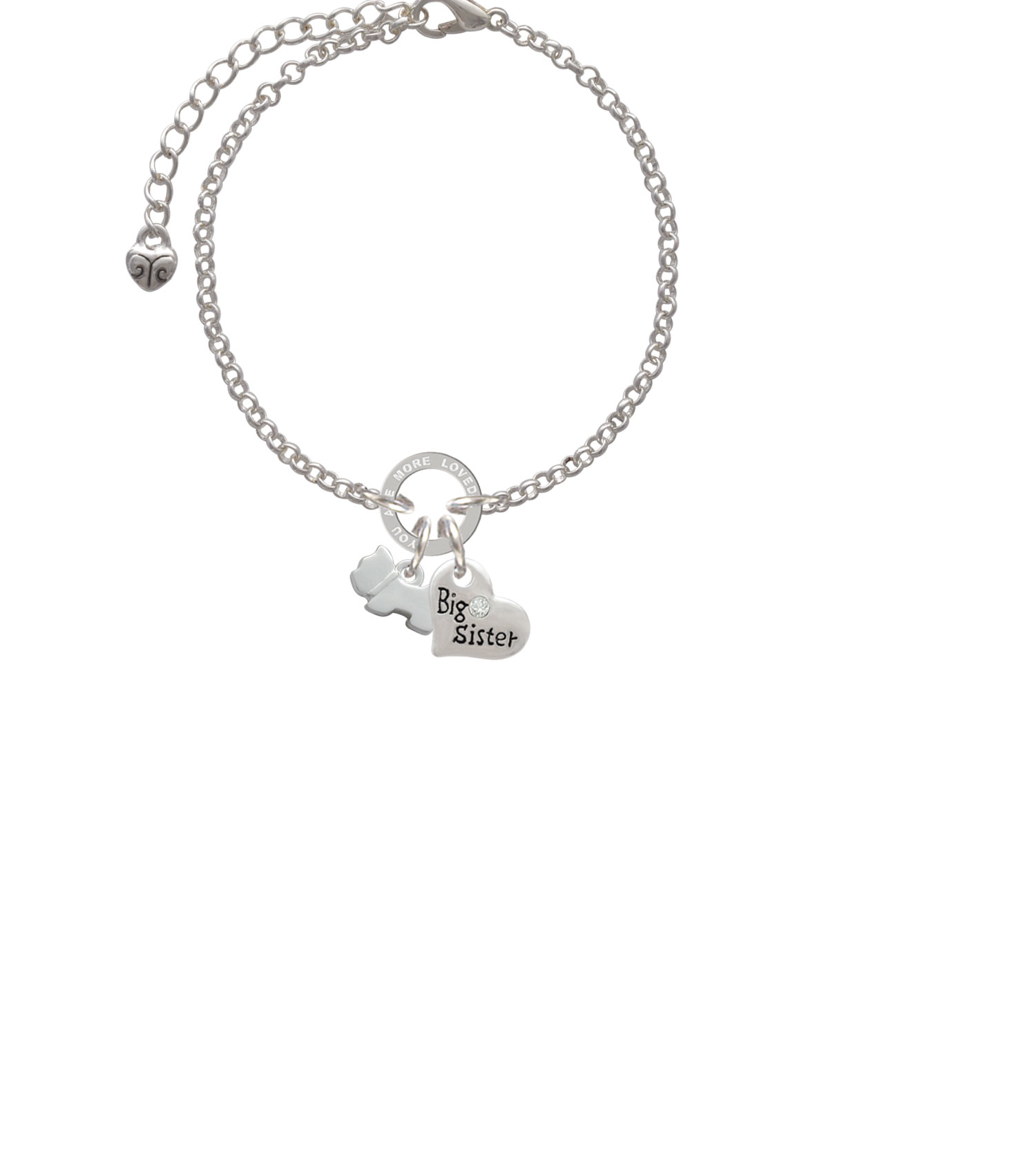 Mini Scottie Dog You Are Loved Circle Bracelet