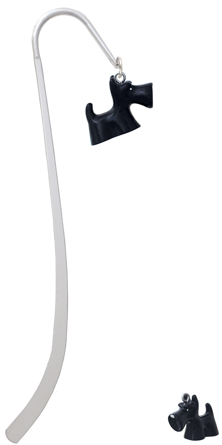 Resin Black Scottie Dog Charm Bookmark