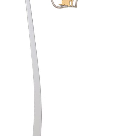 Two Tone Chihuahua Silhouette Heart Charm Bookmark