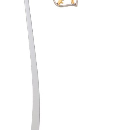 Two Tone German Shepard Silhouette Heart Charm Bookmark